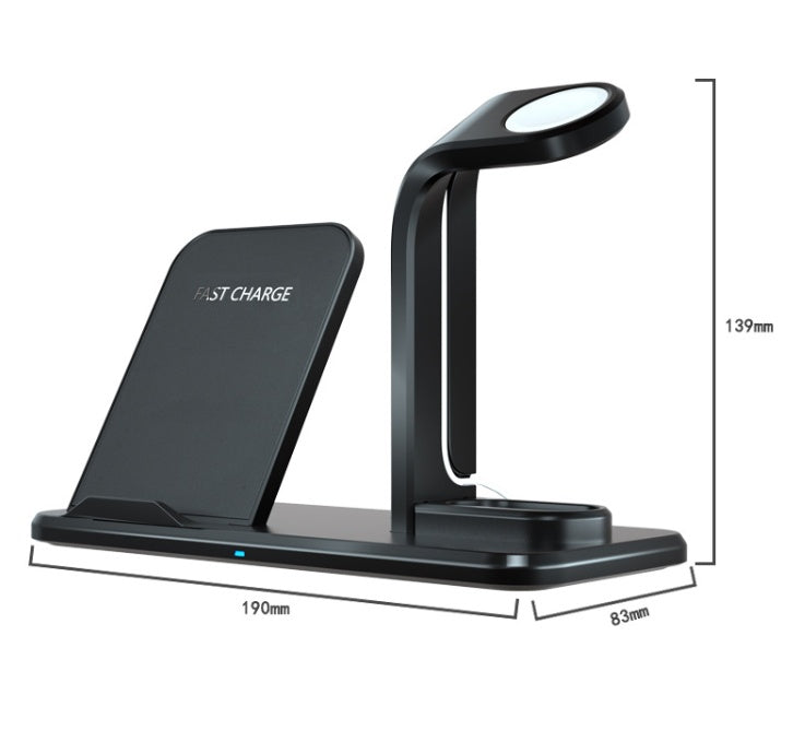 Wireless Charger Bracket – 10W Fast Charging with USB & Headphone Output, Black & White - Daily Goods