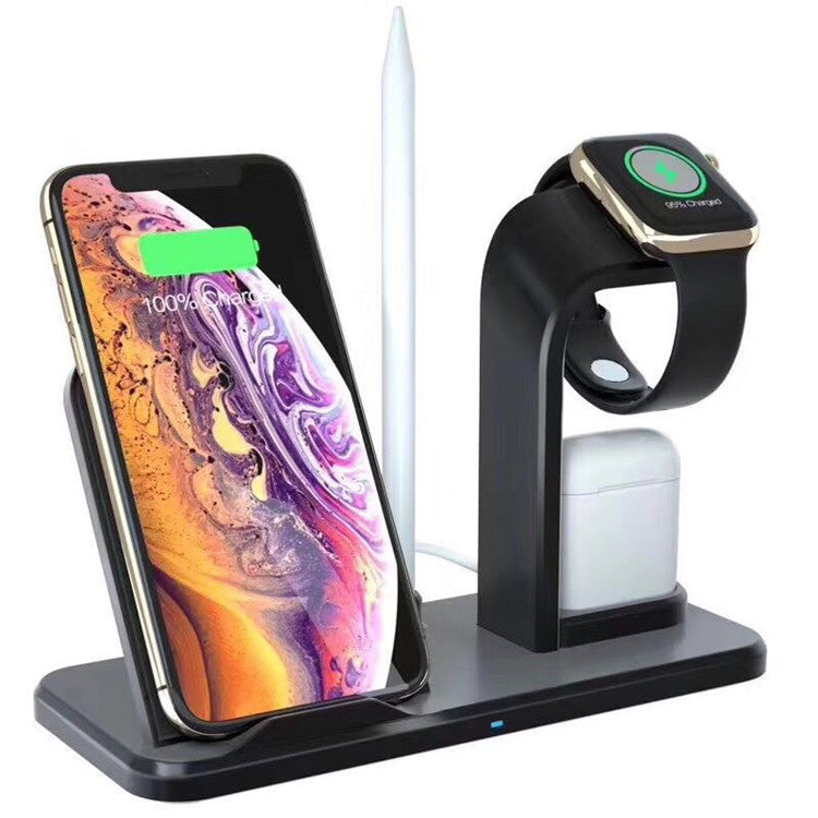 Wireless Charger Bracket – 10W Fast Charging with USB & Headphone Output, Black & White - Daily Goods