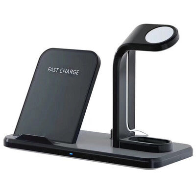 Wireless Charger Bracket – 10W Fast Charging with USB & Headphone Output, Black & White - Daily Goods