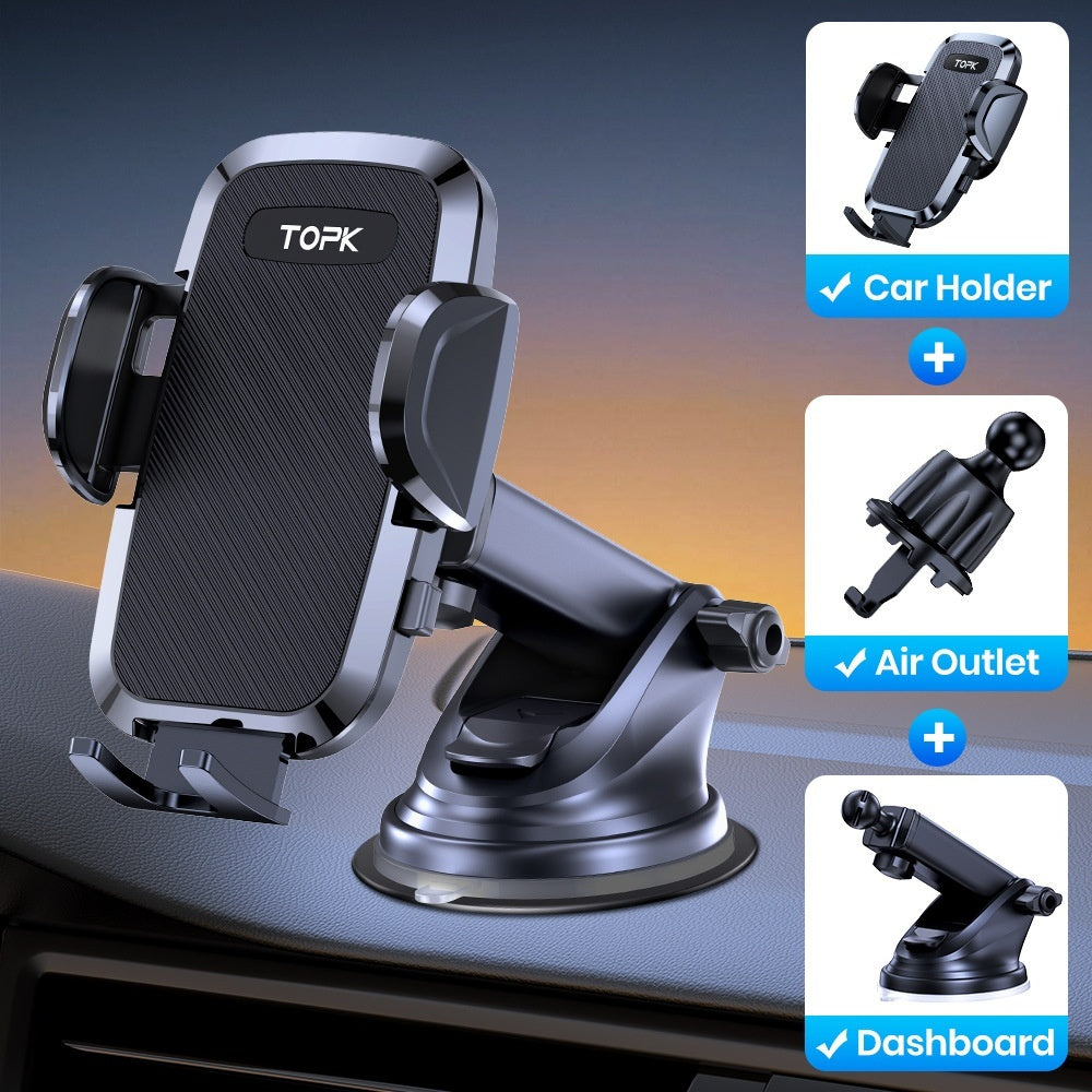 Car Phone Stand – Multi-Style Brackets for Windshield, Air Outlet & Dashboard - Daily Goods