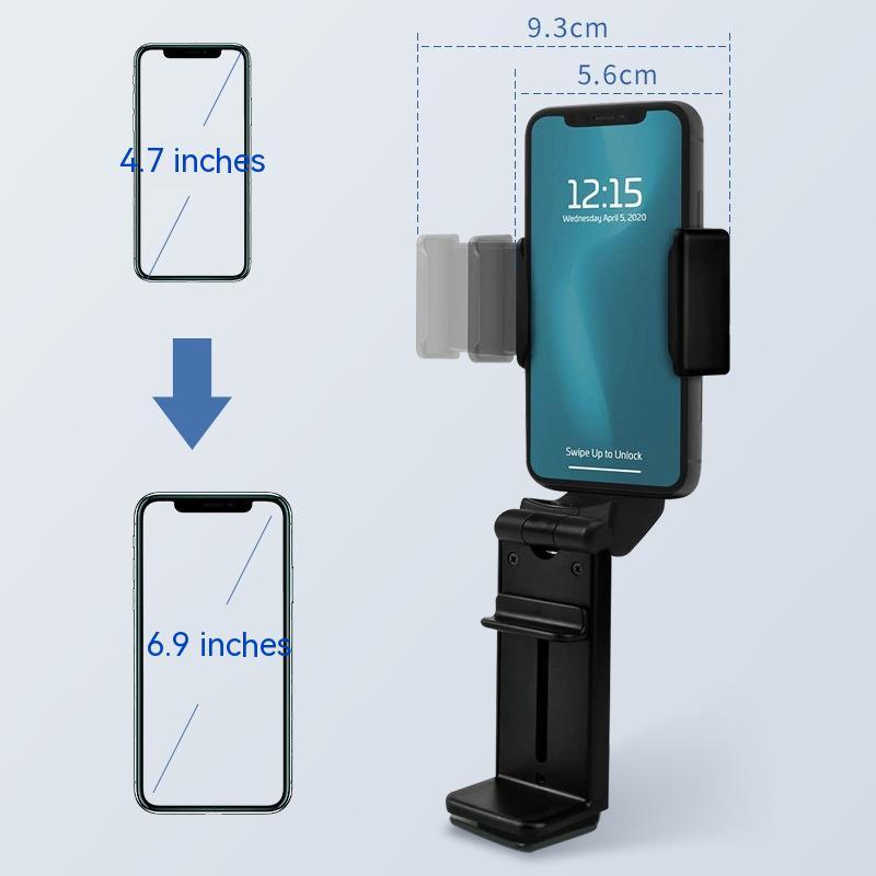 Multifunctional Lazy Desktop Phone Holder – ABS, Metal & Silicone, H22 Black - Daily Goods