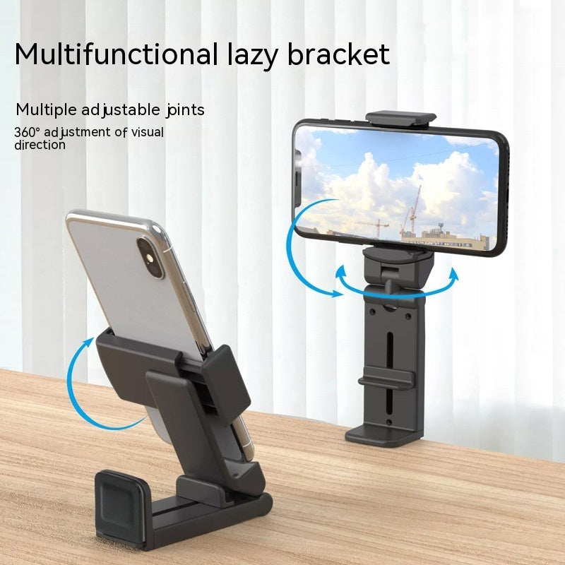 Multifunctional Lazy Desktop Phone Holder – ABS, Metal & Silicone, H22 Black - Daily Goods