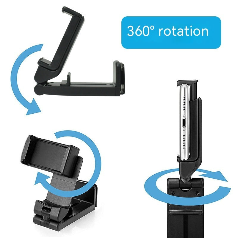 Multifunctional Lazy Desktop Phone Holder – ABS, Metal & Silicone, H22 Black - Daily Goods