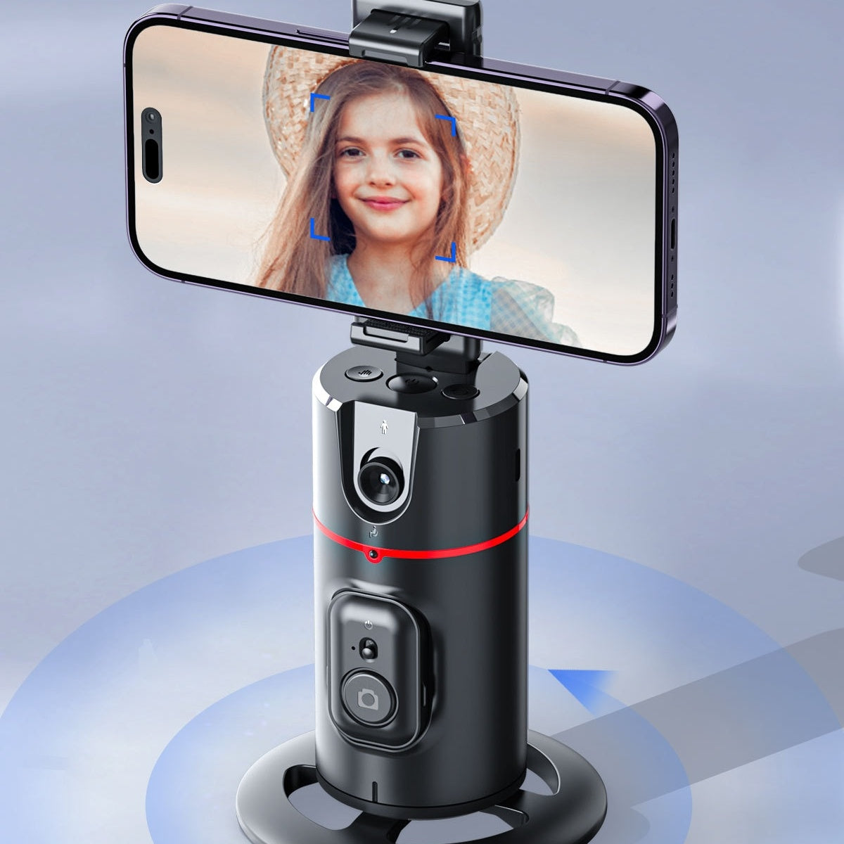360° Rotatable Phone Stabilizer with Dual Fill Lights & Tripod – Universal, Black - Daily Goods