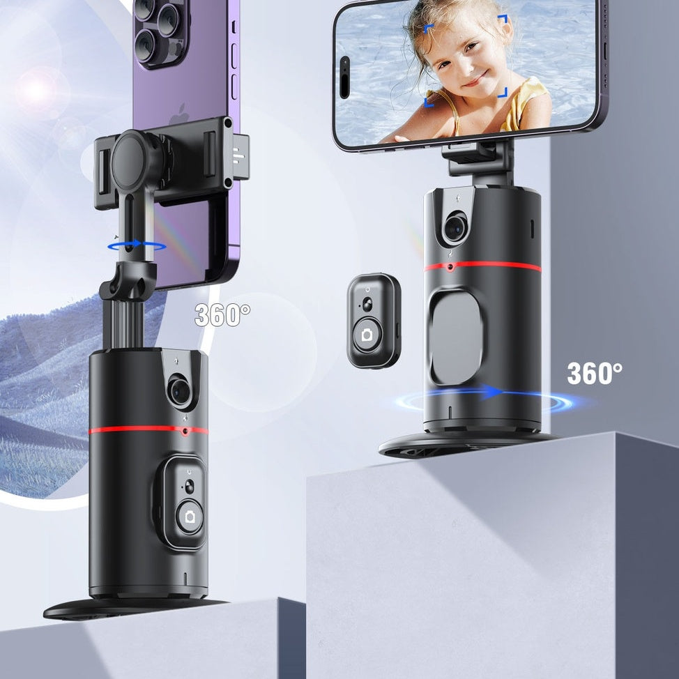 360° Rotatable Phone Stabilizer with Dual Fill Lights & Tripod – Universal, Black - Daily Goods