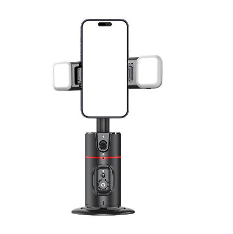 360° Rotatable Phone Stabilizer with Dual Fill Lights & Tripod – Universal, Black - Daily Goods