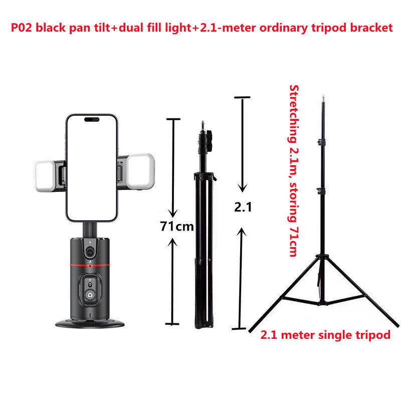 360° Rotatable Phone Stabilizer with Dual Fill Lights & Tripod – Universal, Black - Daily Goods