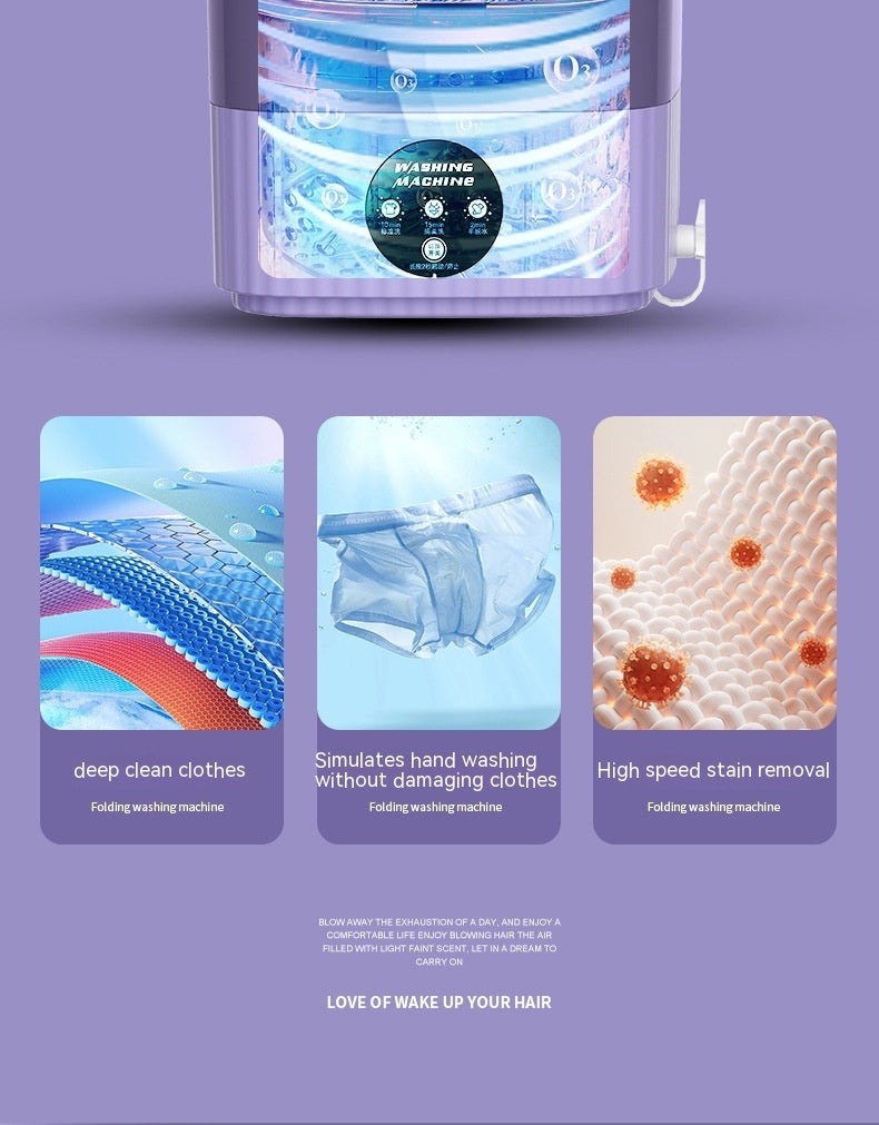 Plastic Folding Washing Machine Automatic Washing Clothes Dormitory Washing Integrated - Daily Goods