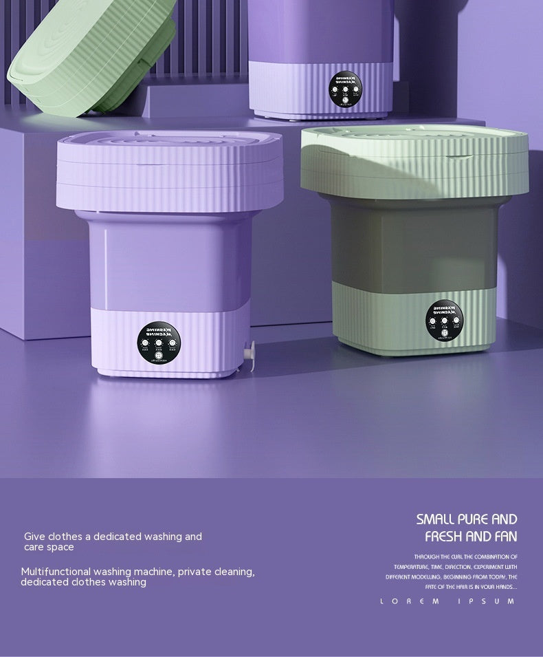 Plastic Folding Washing Machine Automatic Washing Clothes Dormitory Washing Integrated - Daily Goods