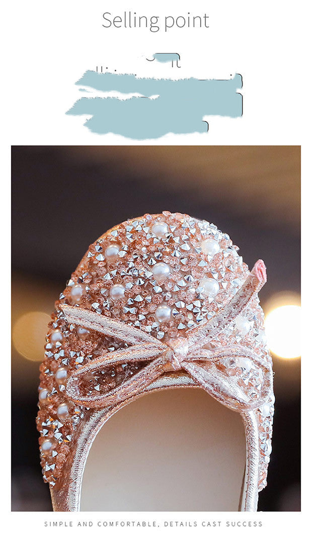 Leather Shoes Soft Sole Aisha Princess Shoes Children Crystal Shoes Flashing Baby Shoes - Daily Goods