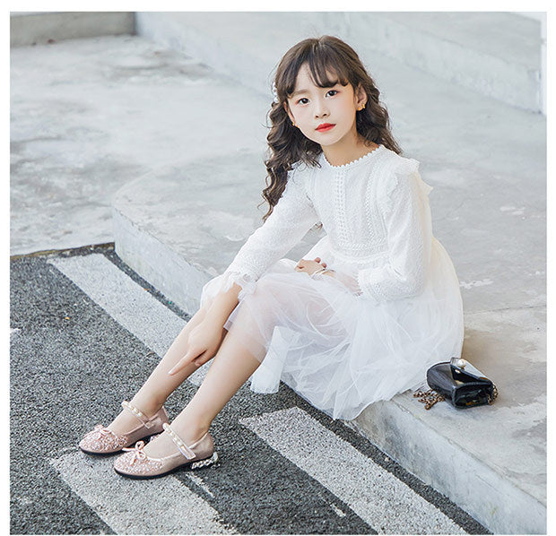 Leather Shoes Soft Sole Aisha Princess Shoes Children Crystal Shoes Flashing Baby Shoes - Daily Goods