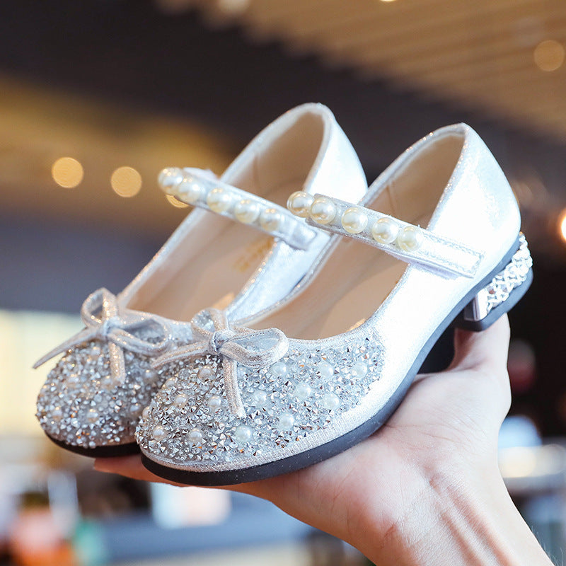 Leather Shoes Soft Sole Aisha Princess Shoes Children Crystal Shoes Flashing Baby Shoes - Daily Goods