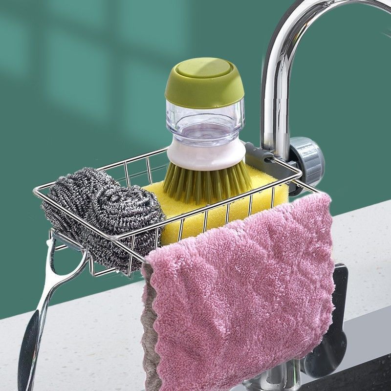 Adjustable Sink Drain Rack Sponge Storage Faucet Holder Soap Drainer Shelf Basket Organizer Kitchen Bathroom Accessories - Daily Goods