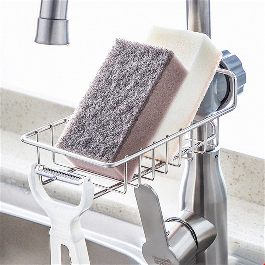 Adjustable Sink Drain Rack Sponge Storage Faucet Holder Soap Drainer Shelf Basket Organizer Kitchen Bathroom Accessories - Daily Goods