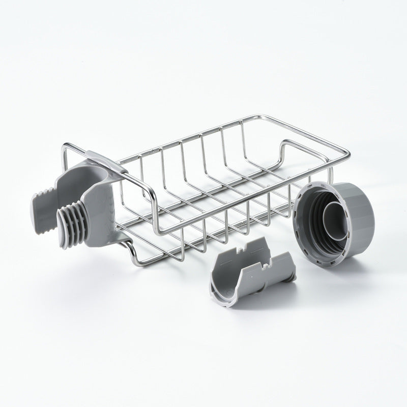 Adjustable Sink Drain Rack Sponge Storage Faucet Holder Soap Drainer Shelf Basket Organizer Kitchen Bathroom Accessories - Daily Goods
