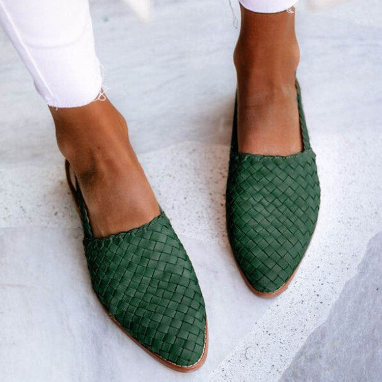 European And American Baotou Flat Sandals With Buckle - Daily Goods