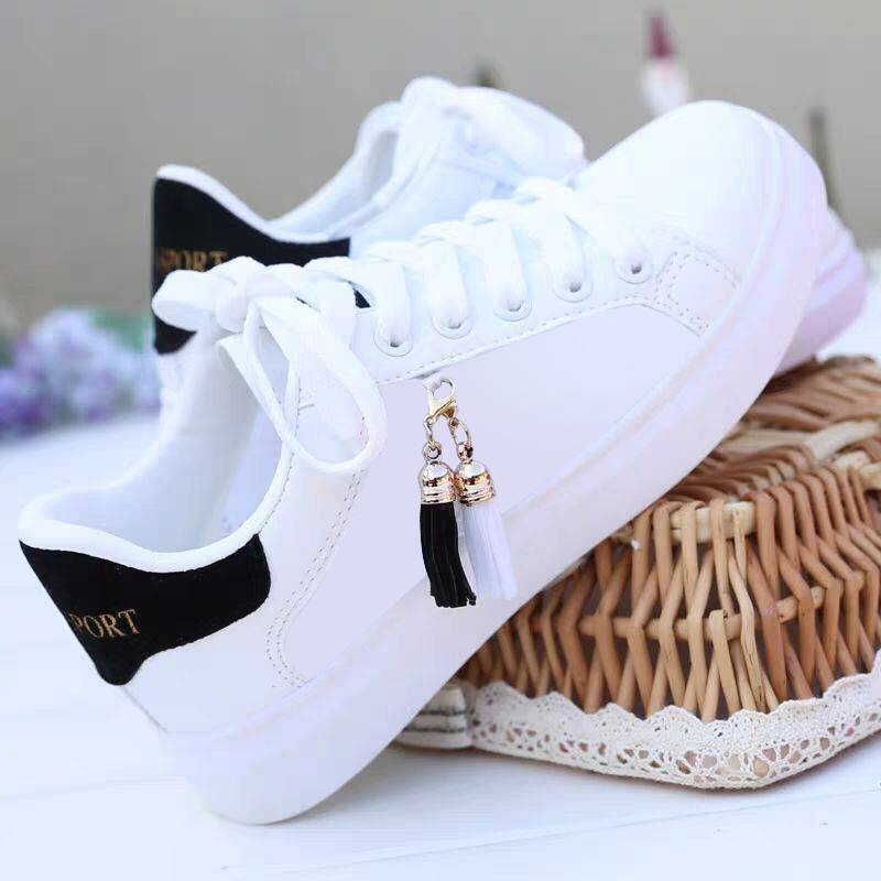 Mesh white shoes ladies fashion breathable shoes students Korean casual shoes sports shoes flat shoes womens shoes - Daily Goods