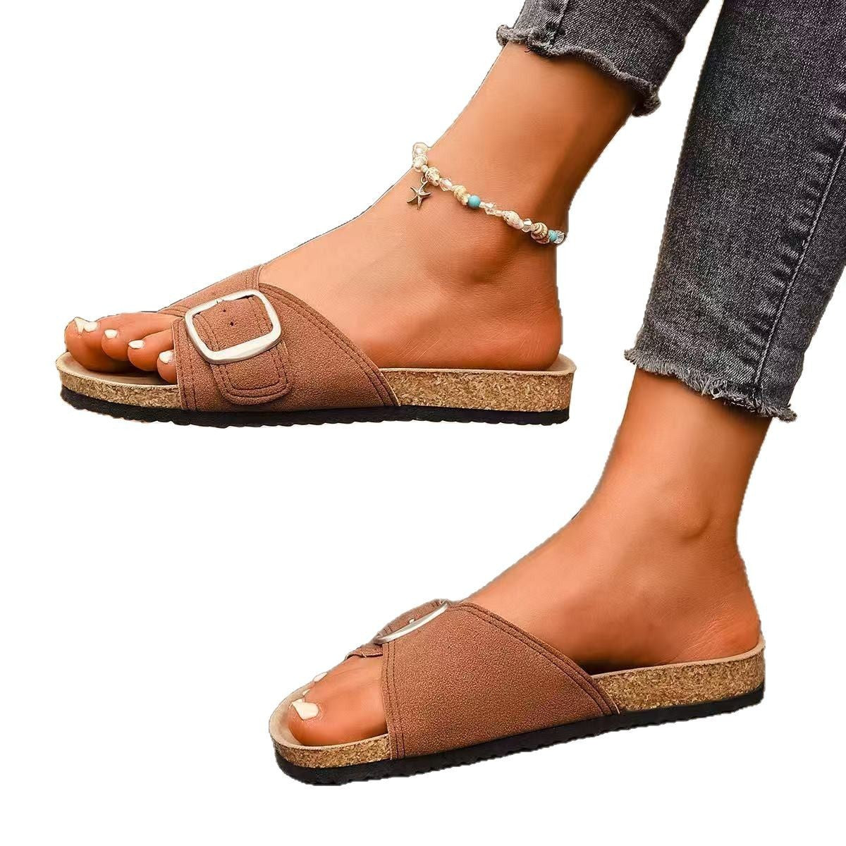 Summer New European And American Fashion Belt Buckle Open Toe Sandals Women - Daily Goods