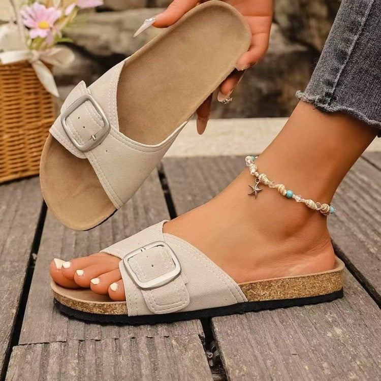 Summer New European And American Fashion Belt Buckle Open Toe Sandals Women - Daily Goods