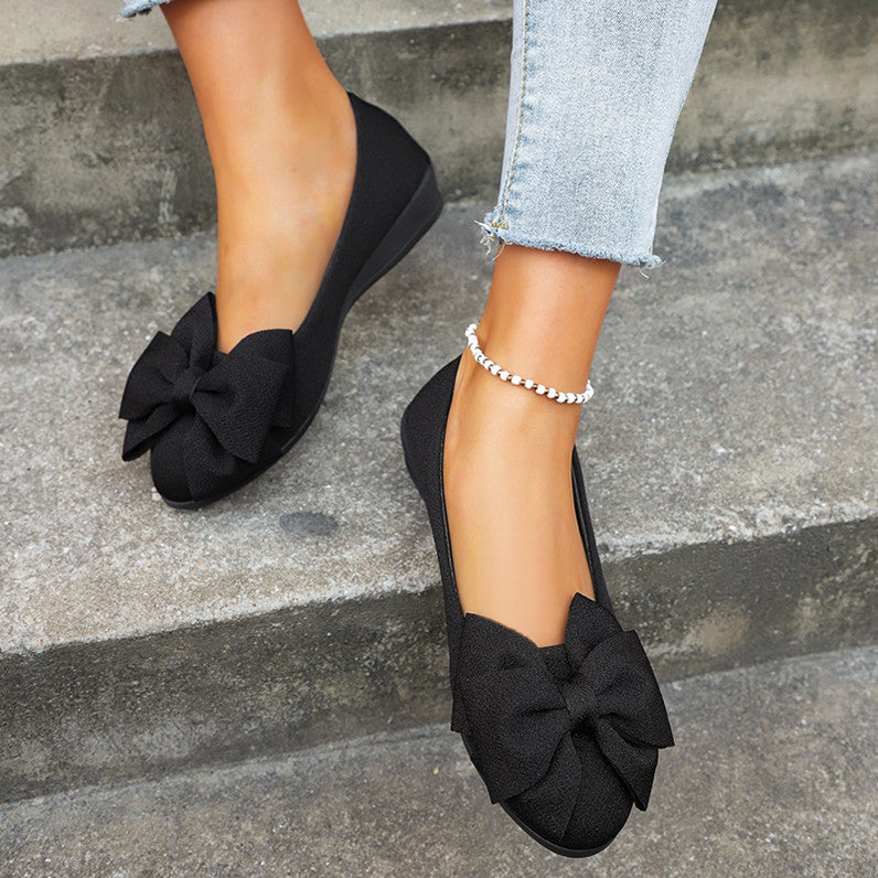 New Bowknot Flats Shoes Fashion Casual Round Toe Slip-on Shoes Loafers For Women - Daily Goods