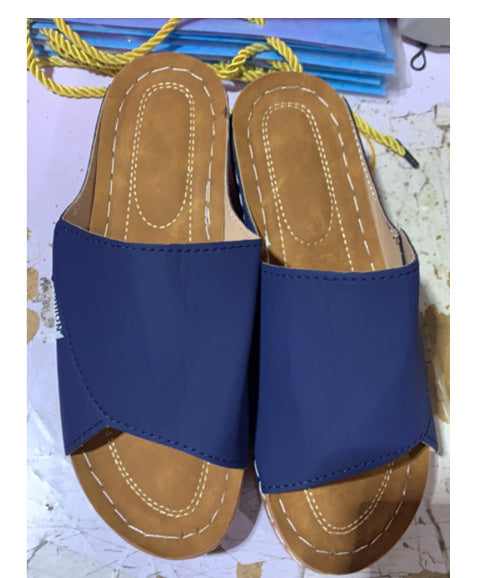 Summer Wedge Slides Slippers Fashion Fish Mouth Thick Bottom Roman Shoes Solid Color Beach Sandals For Women - Daily Goods