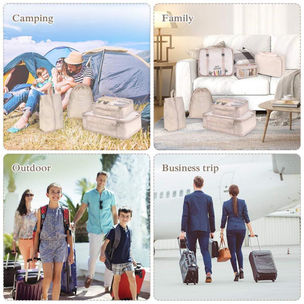 Multi Set Luggage Divider Bag Travel Storage Clothes Organizer Packing Cube Bag - Daily Goods
