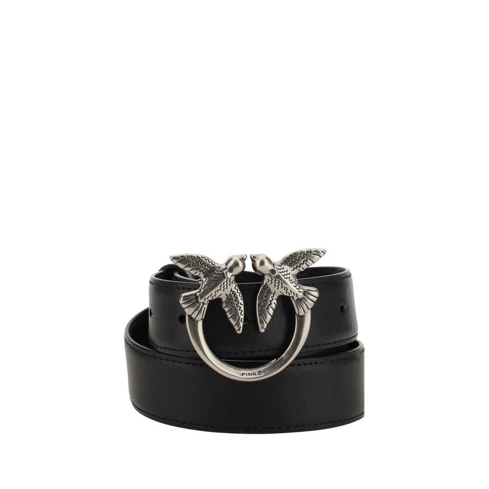 PINKO Black Leather Belt