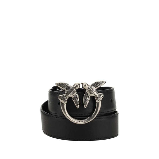 PINKO Black Leather Belt