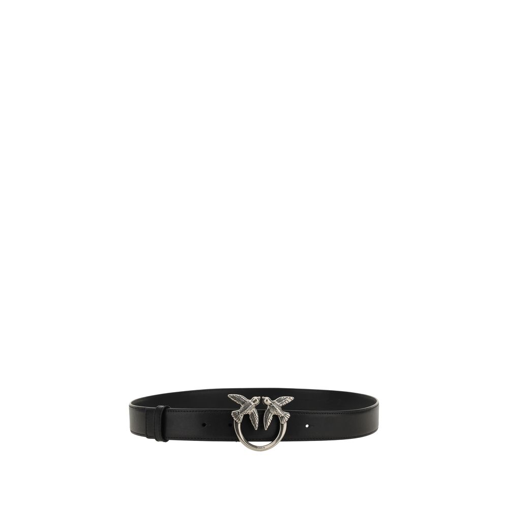 PINKO Black Leather Belt