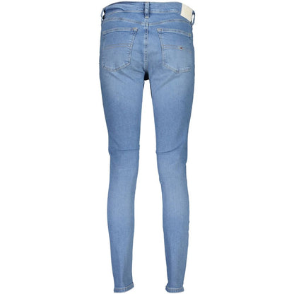 Tommy Hilfiger Blue Women’s Nora Mid Rise Skinny Jeans – Washed Effect &amp; Iconic Logo - Daily Goods