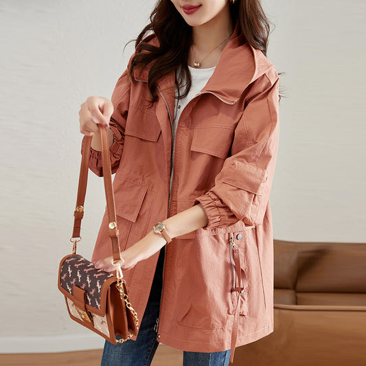 Women’s Mid-Length Trench Coat – Stylish Western Cotton Outerwear for a Chic, Youthful Look - Daily Goods