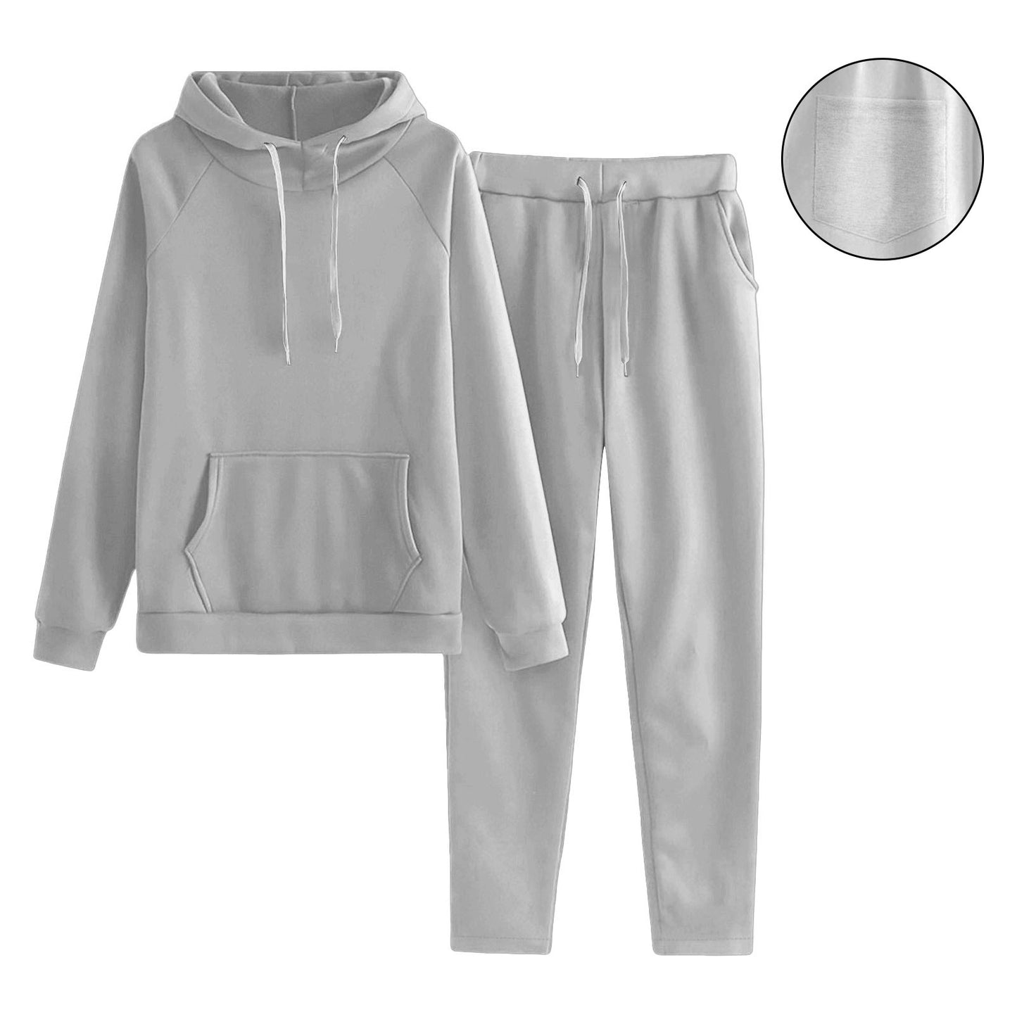 Women’s Solid Color Raglan Sleeve Sweater Trousers Set - Daily Goods
