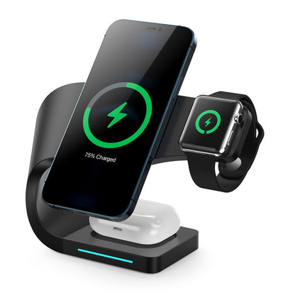 15W Wireless Charger – Fast Charging Dock with Type-C Interface for Phones, Black & White - Daily Goods