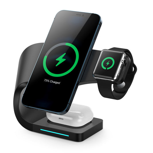 15W Wireless Charger – Fast Charging Dock with Type-C Interface for Phones, Black & White - Daily Goods