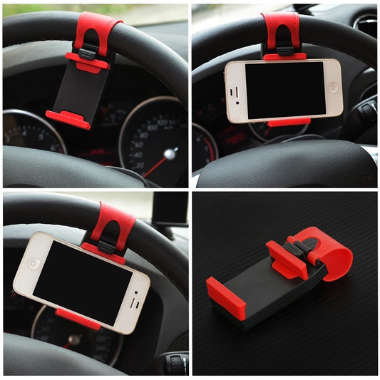 Universal Car Steering Wheel Phone Holder – Clip Mount for iPhone, Samsung, Xiaomi, Huawei & GPS Devices - Daily Goods