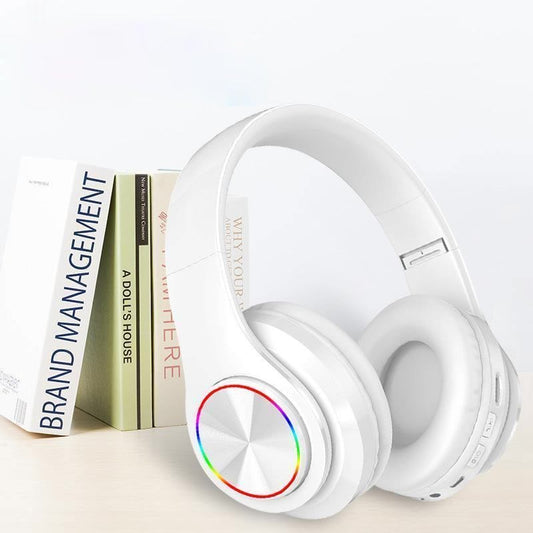 Wireless Bluetooth Headphones with Mic, 7-Color LED Light, 40mm Driver, Multi-Mode Playback – Stereo Headset - Daily Goods