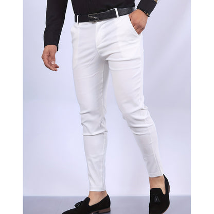Men’s Pencil Pants – Mid-Waist Cotton & Polyester with Micro Elasticity - Daily Goods