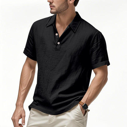 Men’s Slim-Fit Linen Pullover – Solid Color Lightweight Casual Shirt for Youth & Adults - Daily Goods