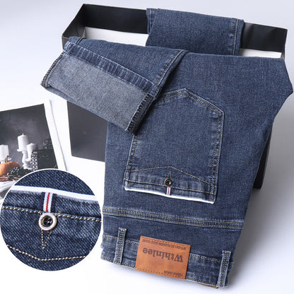Men’s Cotton Trousers – Micro Elastic Long Pants, Casual Comfort Fit - Daily Goods