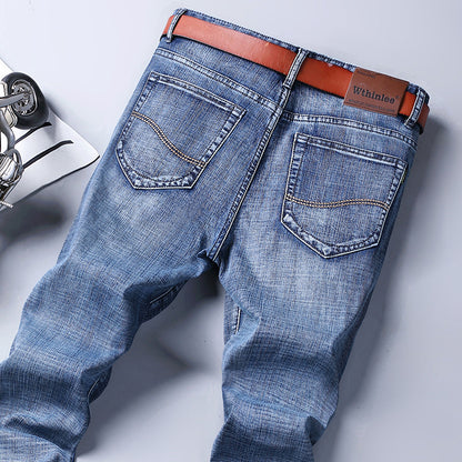 Men’s Cotton Trousers – Micro Elastic Long Pants, Casual Comfort Fit - Daily Goods
