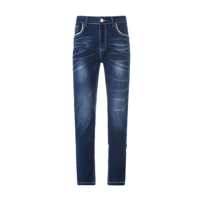 Men’s Cotton Pencil Pants – Mid Waist Slim Fit Jeans with Zipper Fly - Daily Goods