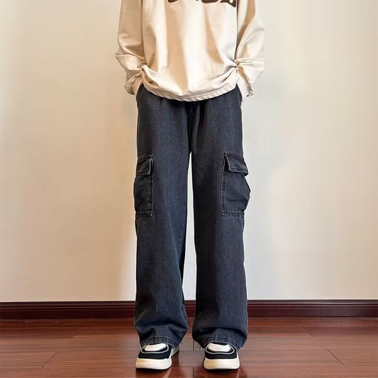 Men’s Korean Style Basic Denim Pants – Casual Leisure Trousers - Daily Goods