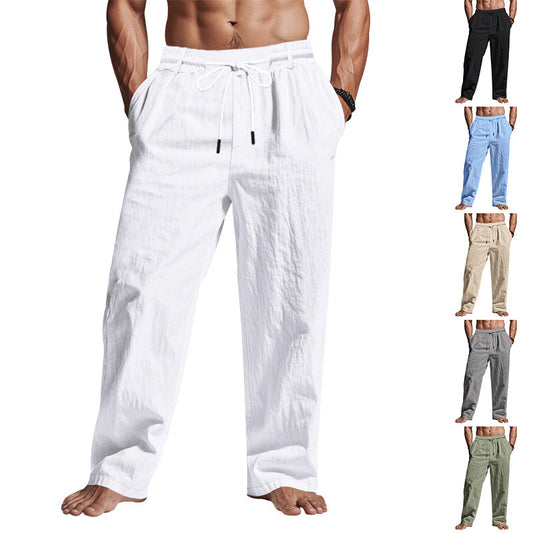 Men’s Linen Pants – Breathable Summer Trousers with Micro Elasticity, Casual Loose Fit - Daily Goods