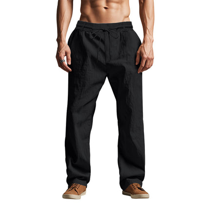 Men’s Linen Pants – Breathable Summer Trousers with Micro Elasticity, Casual Loose Fit - Daily Goods