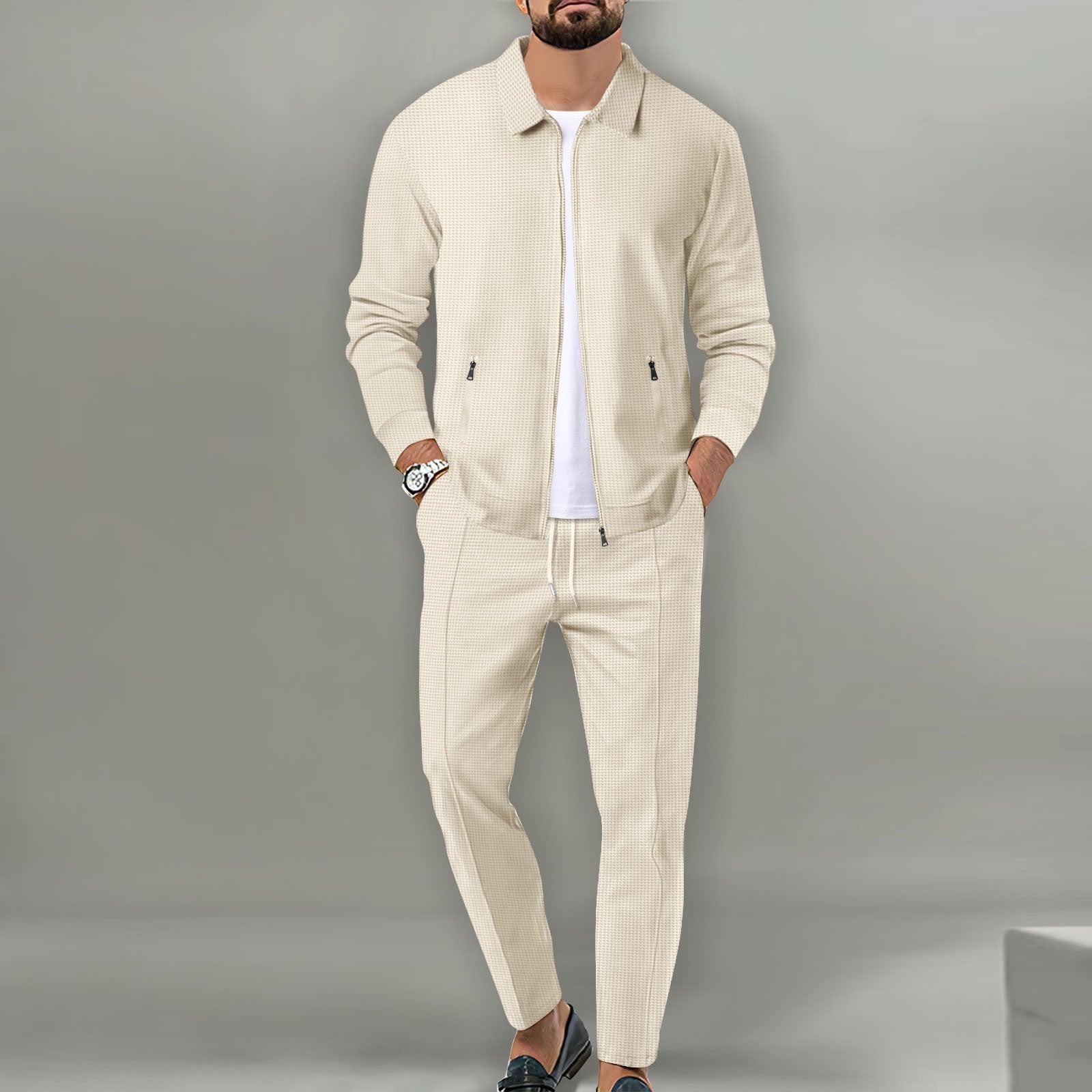 Men’s Slim Fit Cotton Blend T-Shirt – Solid Color Casual Top - Daily Goods