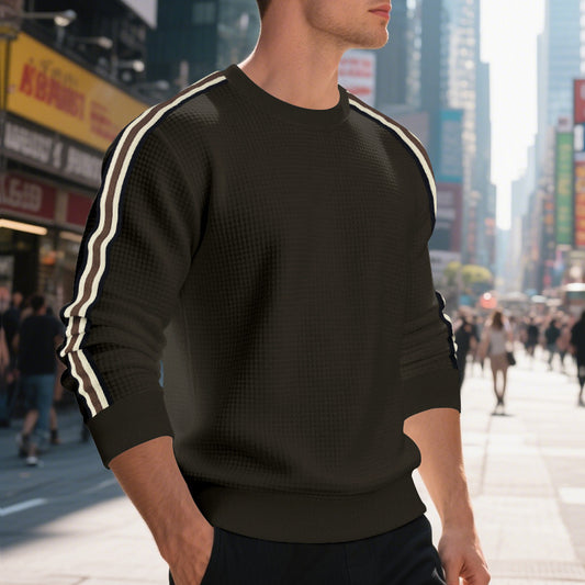 Men’s Striped Plaid Pullover Sweater – Loose-Fit Long Sleeve Casual Top, Youth & Adult - Daily Goods