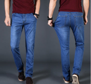 Men’s High Waist Straight Pants – Loose Fit Light Business Trousers, Thin - Daily Goods