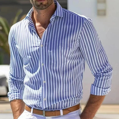 Men’s Slim Fit Striped Shirt - Daily Goods