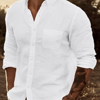 Men’s Cotton Long Sleeve Casual Shirt - Daily Goods