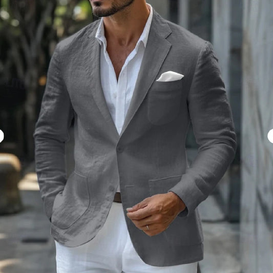 Men’s Solid-Color Polyester Jacket – Casual Leisure Wear, Multiple Color Options, Graphic Customizable - Daily Goods
